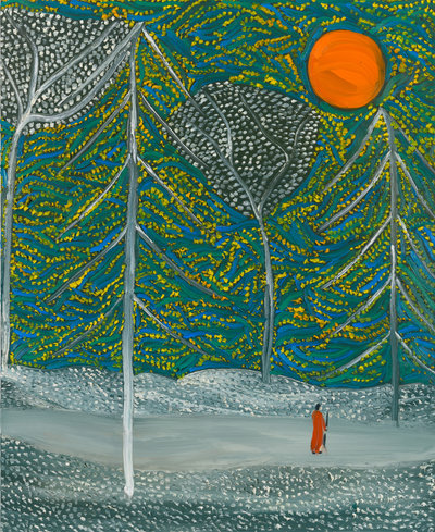 The Night Watcher, 2018, oil on canvas , 152.4 x 121.9 cm, Private Collection © Matthew Wong Foundation c/o Pictoright Amsterdam 2023    