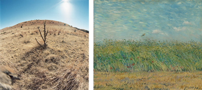 Compilation of artworks by Jean-Luc Mylayne and Vincent van Gogh
