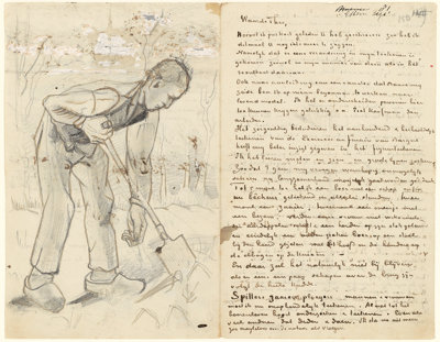 Letter from Vincent van Gogh to Theo van Gogh with 12 sketches