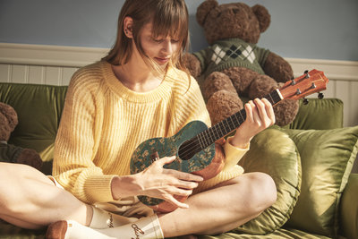 Woman with the Almond Blossom Ukelele