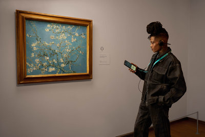  Caption: The Van Gogh Museum’s renewed audio tour, in partnership with Samsung, guides visitors through iconic works in the permanent collection, including Almond Blossom (1890). Photo: Matthijs Klaassen 