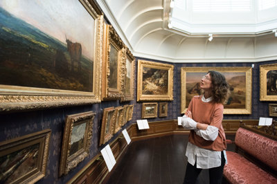 The Mesdag Collection, museum, woman looking at art