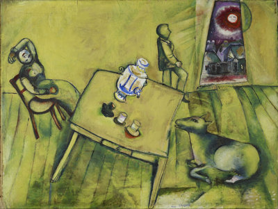 Marc Chagall, The Yellow Room, 1911, oil on canvas, 84.2 × 112 cm. Fondation Beyeler, Riehen/Basel, Beyeler Collection. Photo: Robert Bayer