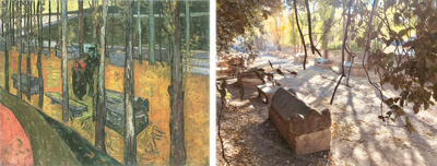 Les Alyscamps autumn 2017 and autumn 1888 (private collection)