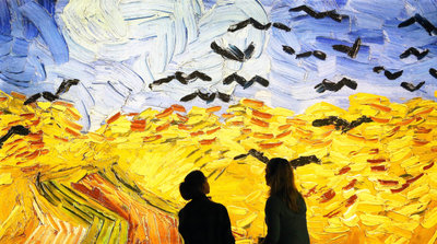 Two visitors in the Meet Vincent van Gogh Experience