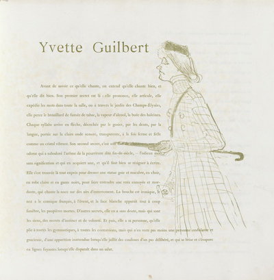 Yvette Guilbert, Gustave Geffroy & Henri de Toulouse-Lautrec (1894)  