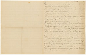 Letter from Vincent van Gogh to Theo van Gogh with sketches of Daubigny's Garden, Thatched Cottages and Figures and Wheatfields
