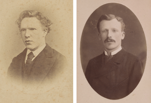 Archive photographs of the brothers Vincent van Gogh, aged 19 (left), and Theo van Gogh, aged around 25 (right)