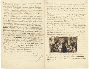 Letter from Vincent van Gogh to Theo van Gogh with sketch of The Potato Eaters