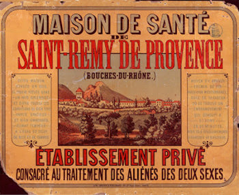 Advertisement for the mental hospital in Saint-Rémy-de-Provence