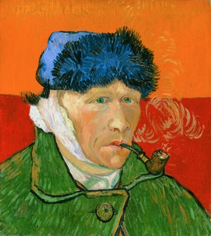 Vincent van Gogh, Zelfportret met verbonden oor, 1889. Privé collectie 